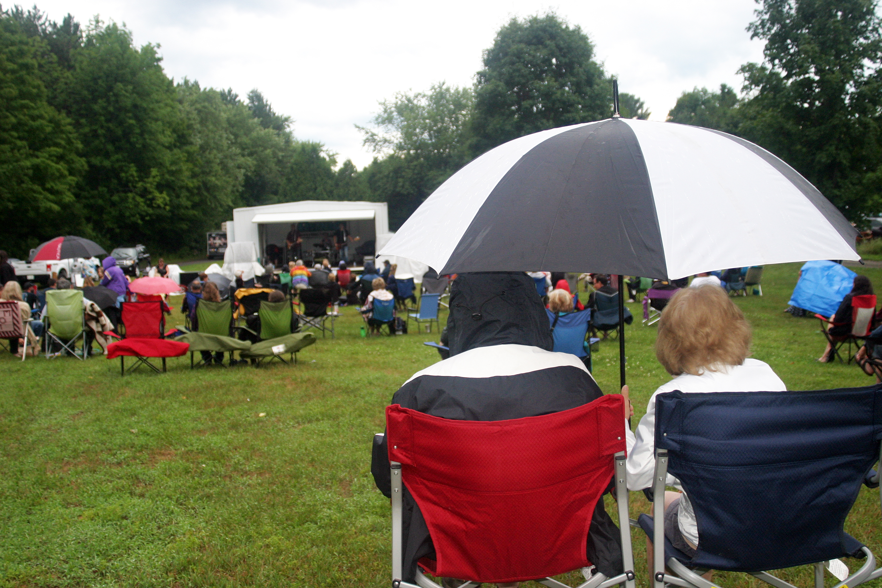 Wet weather didn't stop fans from taking in Ambush at the last Concert in the Park at Fitzroy Provincial Park. Photo by Jake Davies