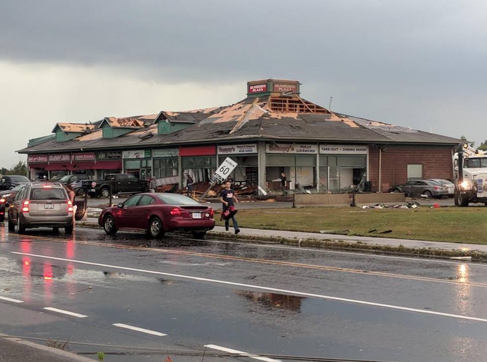 The Dunrobin strip mall was severly damaged forcing the closure of severa business. Photo courtesy Facebook