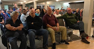 About 100 people attended the Huntley Community Association hosted all candidates meeting. Photo by Diane Sawchuk