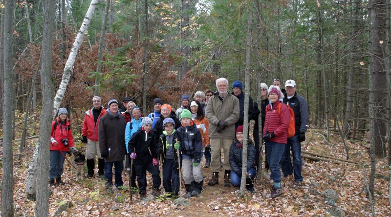 The Friends of the Carp Hills, and some friends of the Friends of the Carp Hills pose for a photo during an Oct. 21 fall colours guided tour. Photo by Jake Davies