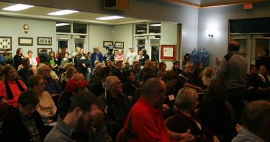 A full house of more than 120 people attended the latest Affected Residents Meeting in Kinburn. Photo by Jake Davies