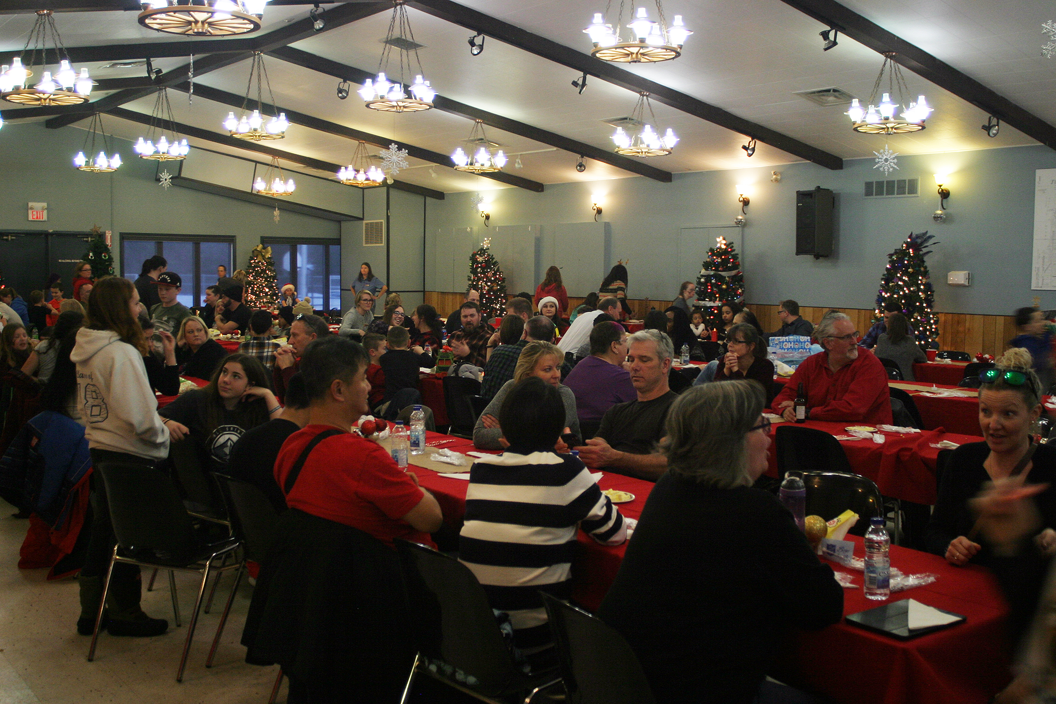 More than 200 familes affected by the Sept. 21 tornado attended a special Christmas dinner organized by Lori McGrath on Saturday, Dec. 15. Photo by Jake Davies