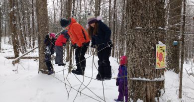 Kids shut off the wi fi and connected with the outdoors during a winter camp at the Carp Ridge EcoWellness Centre. Photo courtesy CREC