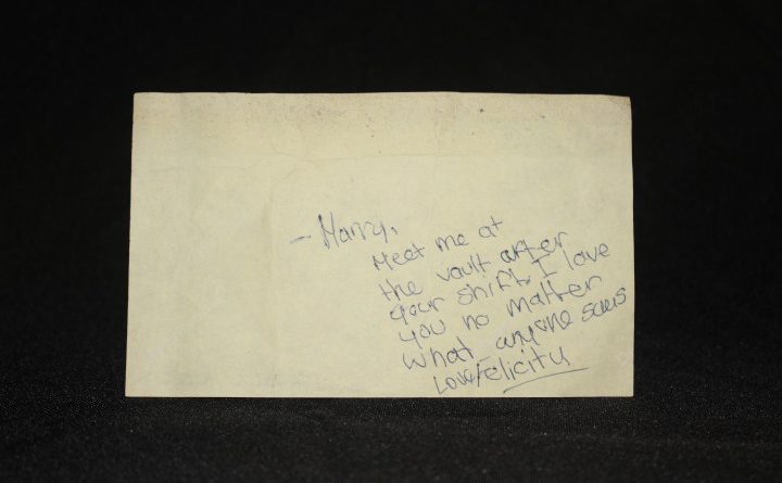 This note was found taped to a fake window in the Diefenbunker during its operational time. Courtesy Diefenbunker Cold War Museum