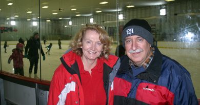 Coun. Eli El-Chantiry says he has worked with MP Karen McCrimmon often before and looks forwad to it again after last Monday's election. The two are photorgaphed here hosting a Family Day Skate in Kinburn. Photo by Jake Davies