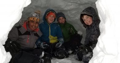 Members of the 116th Nepean Scout Troop snug as winter bugs in their quinzhees. Photo submitted