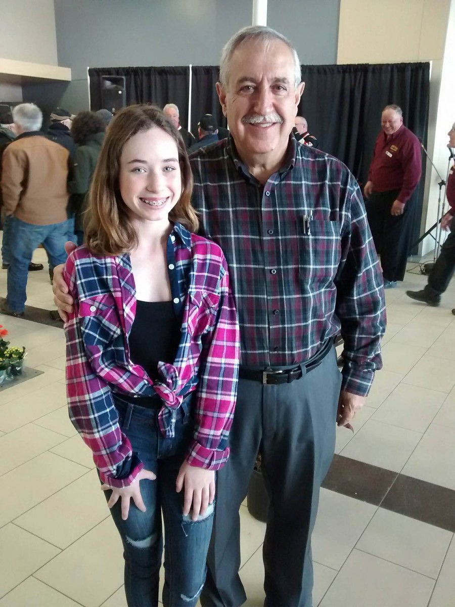 Anthem singer Emma Croucher poses with Coun. Eli El-Chantiry at the Ottawa Valley Farm Show. Courtesy Coun. El-Chantiry