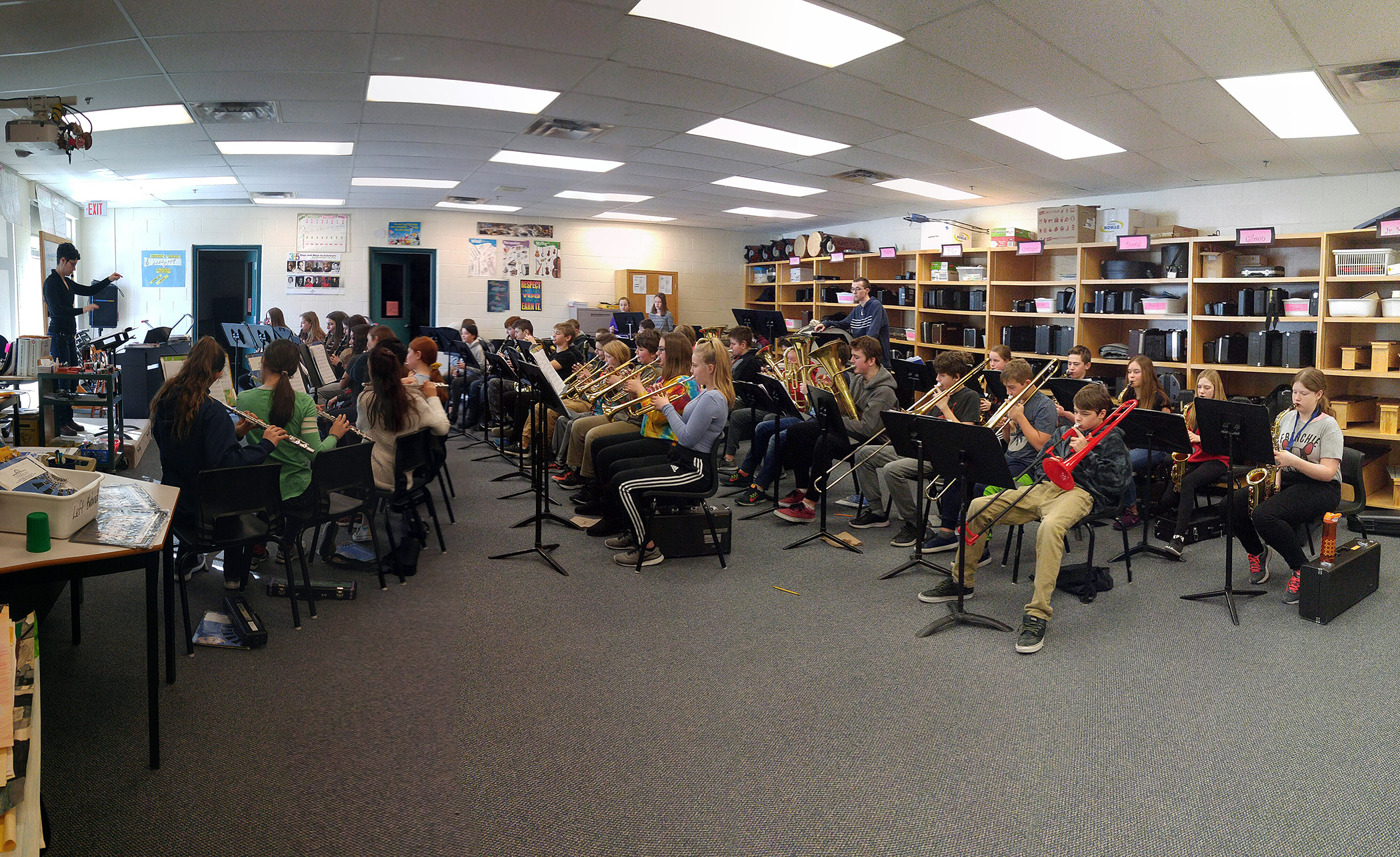 The band is still hard at practice as seen in this March 1 photo, as there is still one big show left to go. Photo by Jake Davies