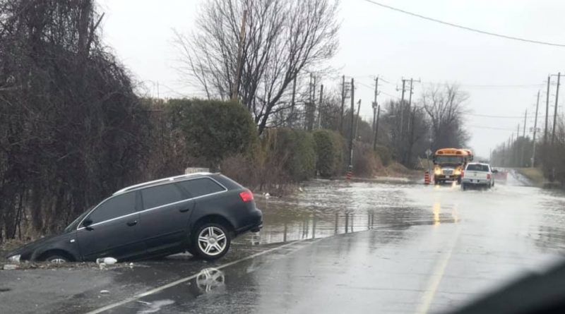 This vehicle, according to reports, got caught in a ditch trying to turn around on the Carp Road near Richardson Side Road. Photo by Stef Poirier