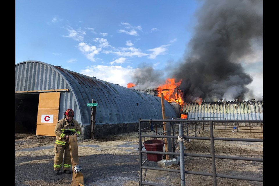 Twelve horses were saved from the Tuesday morning blaze. Courtesy OFS