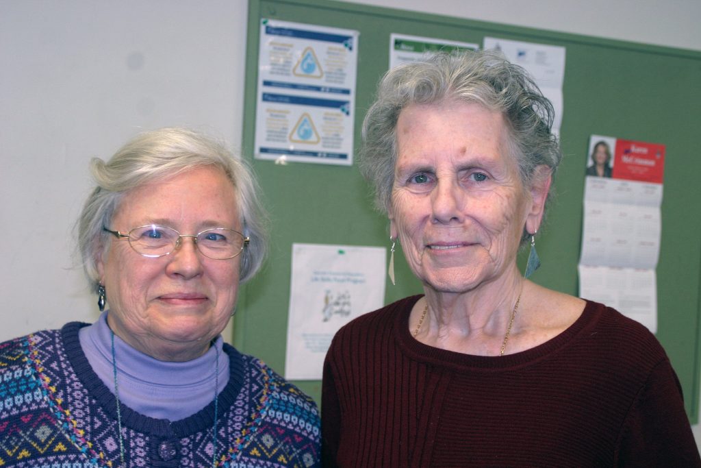 From left, Anne Rombeck of Marchrst is a 29-year guild member while Roberta Murrant of Dunrobin has been with the guild since the beginning. Photo by Jake Davies