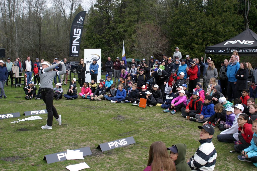 More than 100 young golfers, parents and fans took the opportunity to see Canada's gretaest golfer and Smith Falls native Brooke Henderson put some work in. Photo by Jake Davies