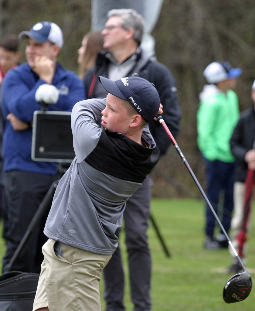 Dunrobin's Matthew Ireland, 12, had the opportunity to have his swing computer-analyzed after being professionally fit with a PING driver. Photo by Jake Davies