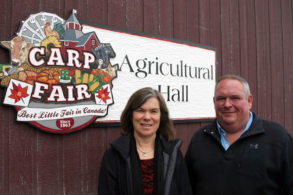 From left, Carp Fair President of Homecraft Martha Palmer and President of Agriculture Doug Norton share their memories and their upcoming favourites as the 156th Carp Fair kicks off Thursday. Photo by Jake Davies