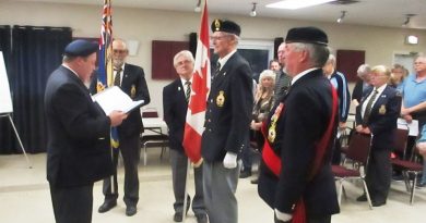 George Dolan is installed as president of Branch 616 by members of the Kanata Legion last Monday evening. Courtesy Branch 616