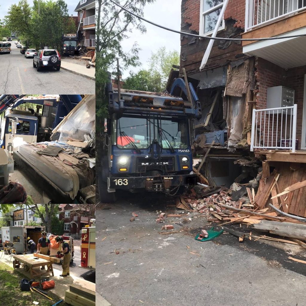 A collage taken by firefighters from the Nelson Street collision yesterday. Courtesy OFS