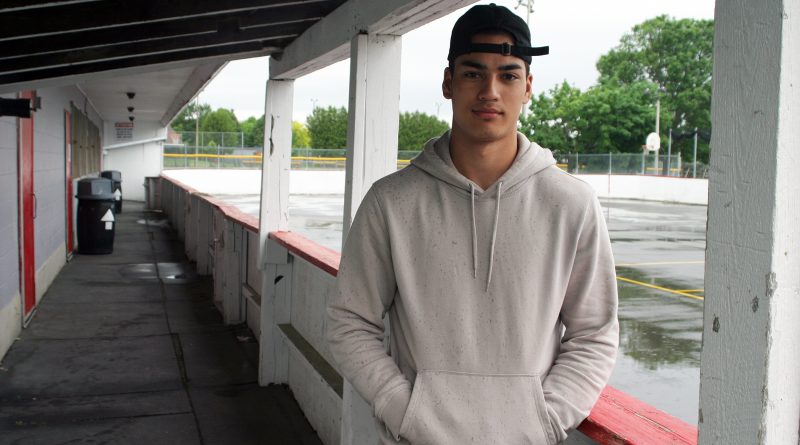 Carp's Eric Faith poses for a photo at outdoor rink - a place he's visited more than a few times over the last seven years. Faith will be playing NCAA hockey this fall. Photo by Jake Davies