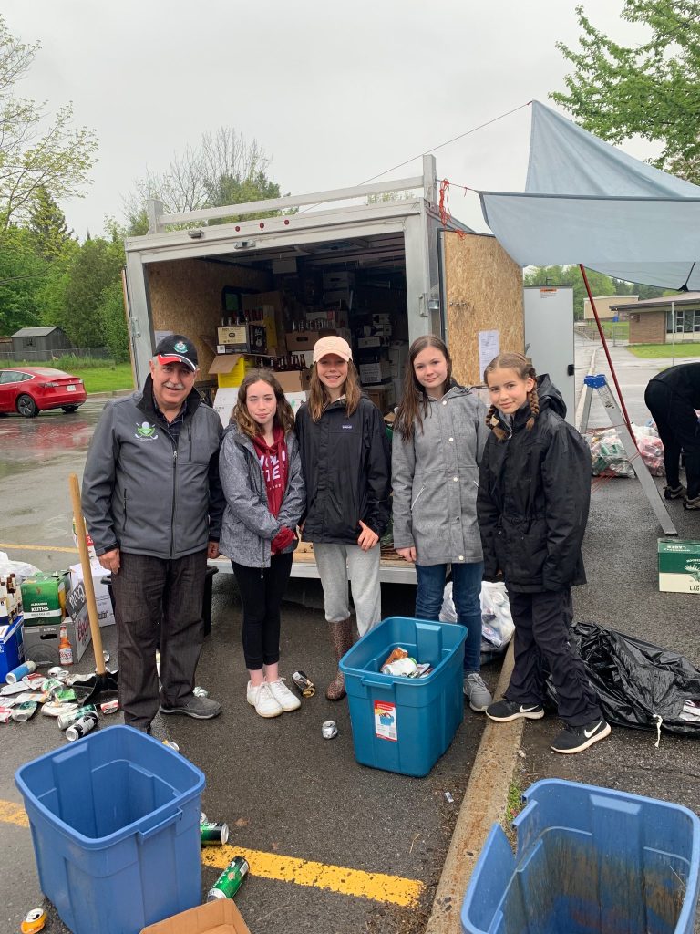 Coun. Eli El-Chantiry dropped off some of his thousands of empties at Huntley Centennial Public School during the Grade 8 bottle drive. Courtesy Coun. El-Chantiry﻿