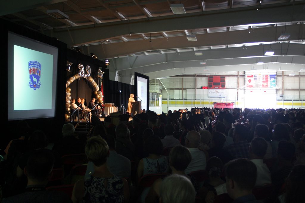 Ottawa Carleton District School Board chair Lynn Scott addresses the graduates. Photo by Jake Davies