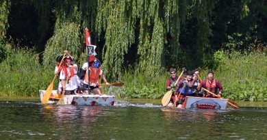 Build a raft, then race it across the Mississippi in the August Almonte General Hospital fundraiser. Courtesy AGH
