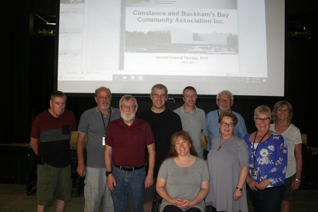 New and old members of the CBBCA board (at least those in attendance at Sunday's meeting) pose for a photo following the completion of the AGM. Photo by Jake Davies﻿