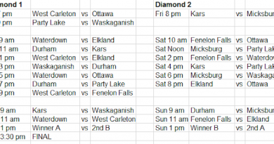 The Gil Read Memorial Fastball Tournament schedule (click to enlarge).