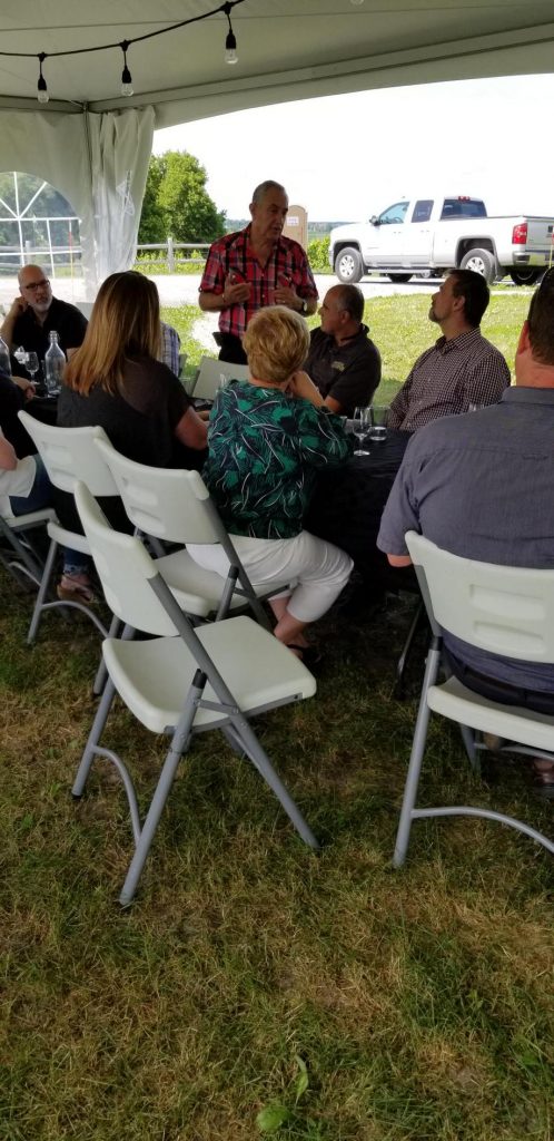 The tour also stopped at KIN Vineyards - a business that has combined agriculture and hospitality in rural Ottawa. Courtesy Coun. Eli El-Chantiry