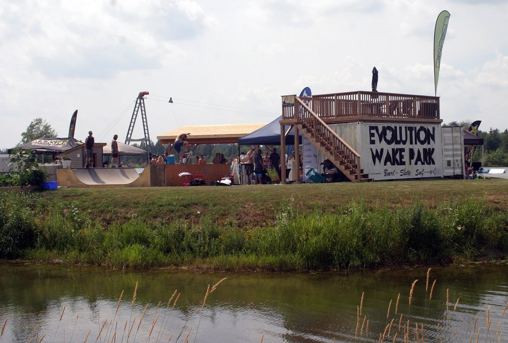 It was a day of competition and fun at Evolution Wake Park Saturday including a friendly skateboard competition following the wakeboard competition. Photo by Jake Davies