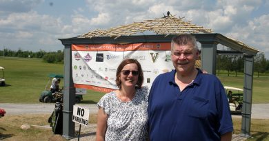 West Carleton junior C Inferno general manager and team owner John Miolta, posing at last Saturday's Inferno golf tournament with wife Bev Windsor-Miolta, spoke to West Carleton Online about the upcoming hockey season. Photo by Jake Davies