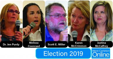 All five Kanata-Carleton federal election candidates were on hand for the first all-candidates debate for the riding in Kinburn last night (Sept. 24). Photos by Jake Davies