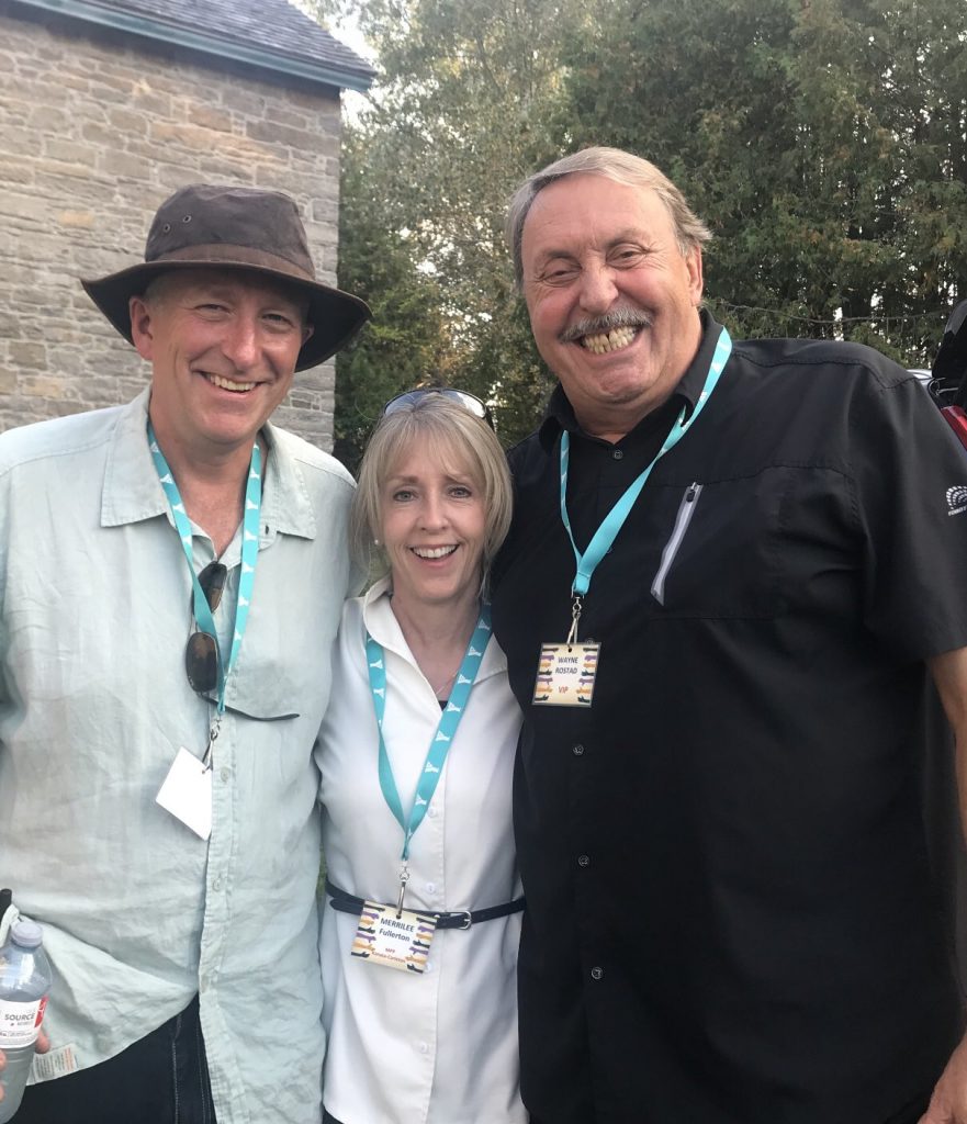 From left, Tornado Victims for Flood Victims concert organizer and Dunrobin resident Jeremy Roberts, MPP Merrilee Fullerton and headline Wayne Rostad pose for a photo at the Pinhey's Point fundraiser. Courtesy MPP Merrilee Fullerton/Twitter﻿