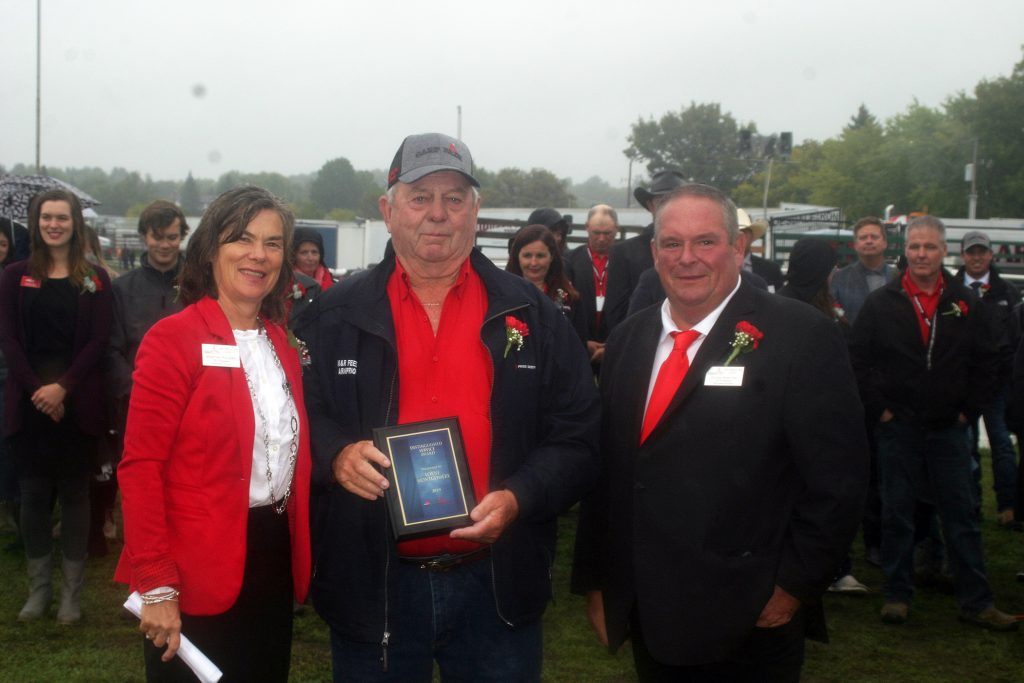 The Role of Honour, Distinguished Service Award is presented from the Canadian Association of Fairs and Exhibitions, in recognition of long-time service to the fair by an individual. This year it went to Carp Fair past president Lorne Montgomery.  Photo by Jake Davies