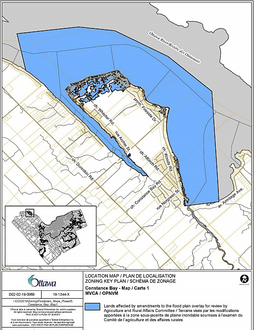 The City of Ottawa's new flood plain map for Constance Bay. Courtesy the City of Ottawa