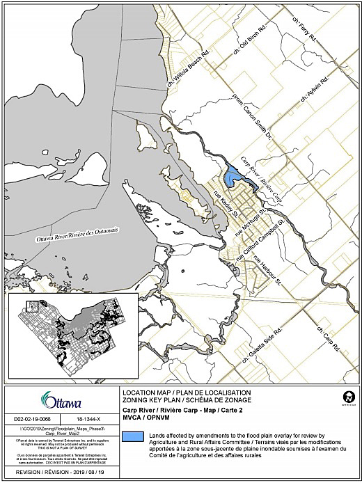 The City of Ottawa's new Carp River flood plain map. Courtesy the City of Ottawa