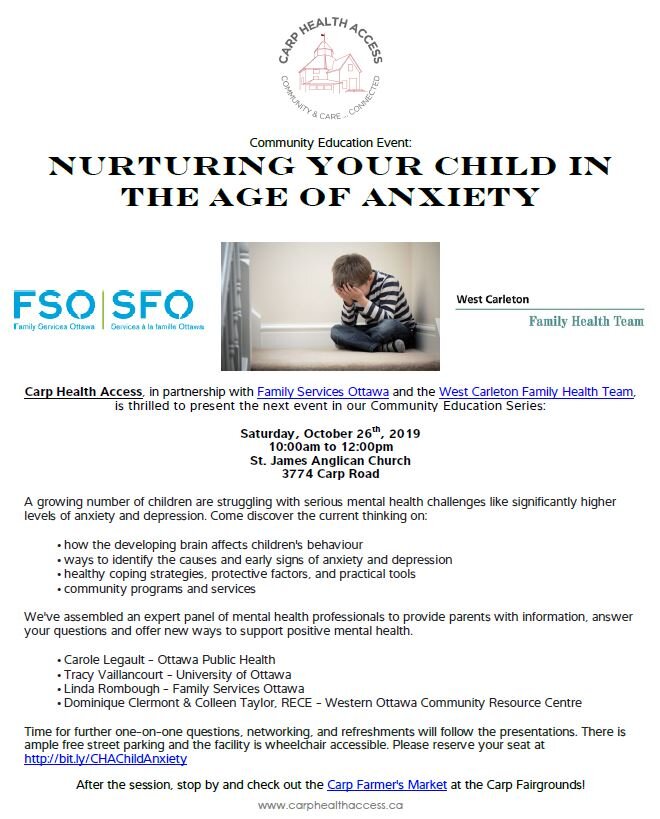 Carp Health Access Age of Anxiety poster