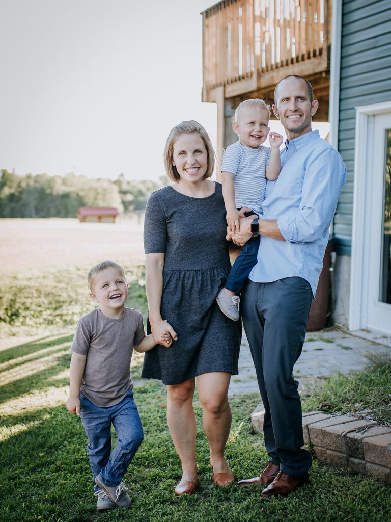 Kelly O'Rourke, Husband Adam and sons Clyde, 5, and Jude, 3. Photo by Wild Dawn Photography