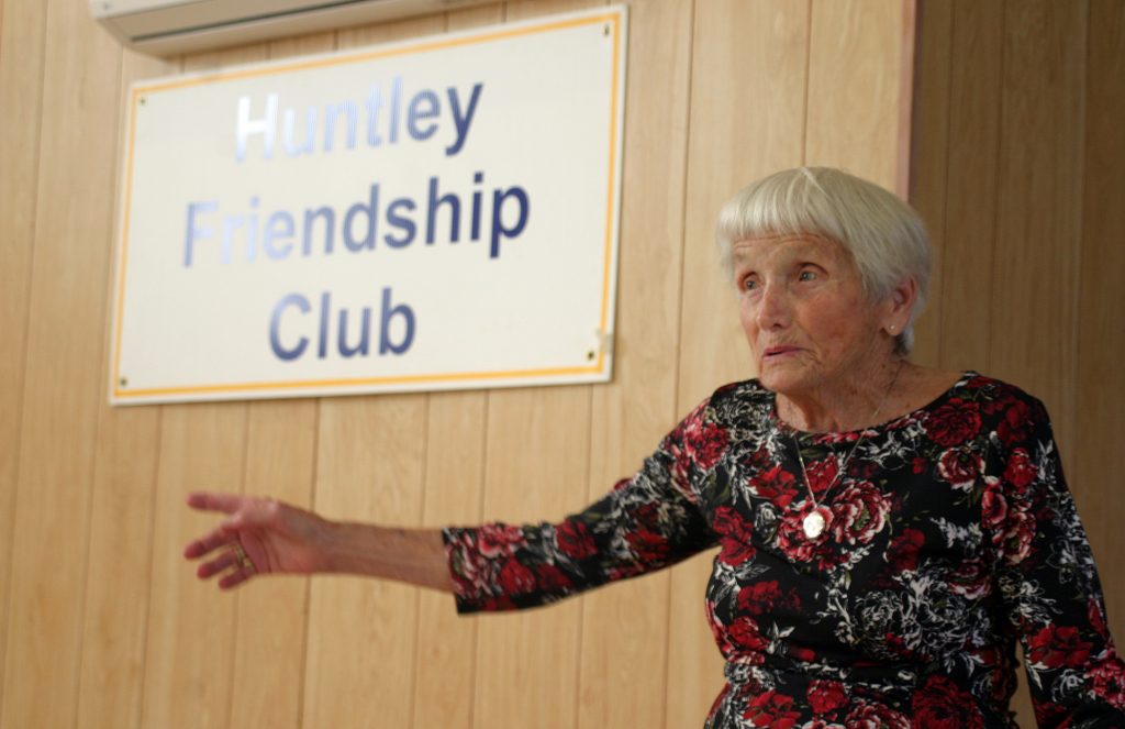 Huntley Friendship Club founder Fern Boyd, 93, talks about the history of the club at last week's meeting. Photo by Jake Davies