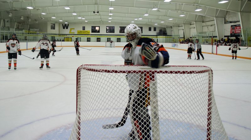 Inferno goalie Nathan Cheung has a 2-1 record and 4.54 GAA in four games this season. Photo by Jake Davies