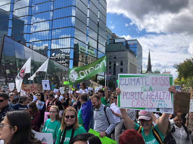 Green Party Kanata-Carleton candidate Dr. Jennifer Purdy attends the global climate strike on Friday, Sept. 27.