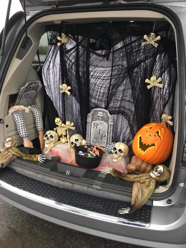 A decorated trunk full of treats from Kinburn yesterday. Photo by Jake Davies