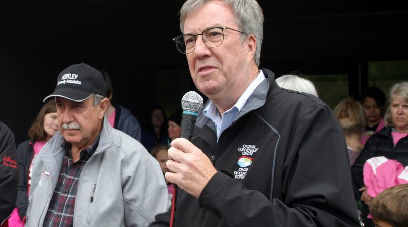 Mayor Jim Watson and Coun. Eli El-Chantiry (left) spoke with West Carleton Online about West Carleton's election priorities at a Constance Bay fundraiser last Sunday. Photo by Jake Davies