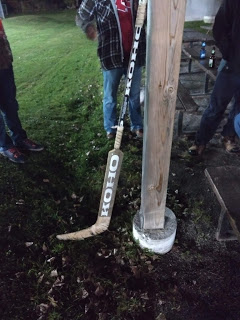 This Koho goalie stick is the real hero from Wednesday night's FHMFL Championship Series Game 2. Courtesy Fitzroy Fastball Blog