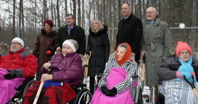 Residents, politicians and Arnprior Regional Health officials take part in the official sod-turning ceremony last Thursday. Photo by Jake Davies