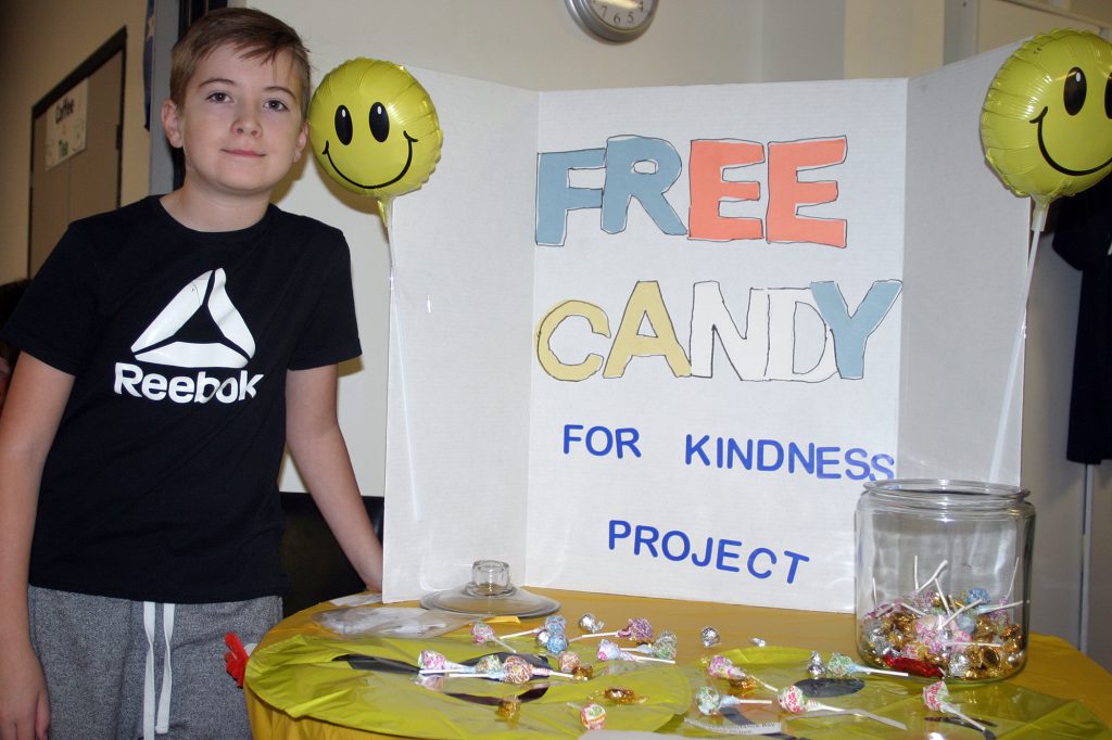 Huxley Muis set up a booth at the CBCM market as well as part of a Kindness Project for school. Photo by Jake Davies