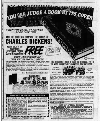 This ad from a 1970 edition of the Australian newspaper The Age describes the set. Courtesy the Friends of the Library at Carp