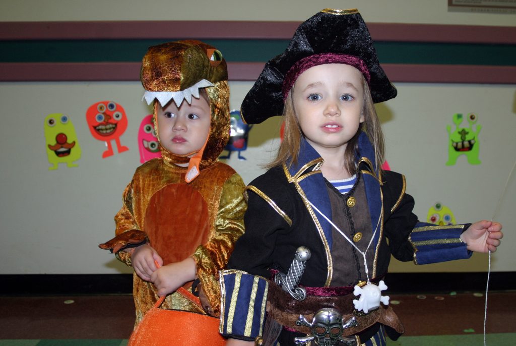 From left, Liam, 2, and Amelia, 3, show off their amazing costumes at the Diefenbunker. Photo by Jake Davies