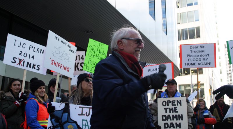 Constance Bay's Gerry Blyth speaks at last Saturday's Stop the Flooding rally in Ottawa. Photo by Jake Davies