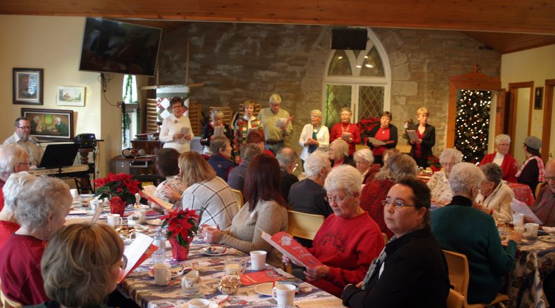 It was a full house at the Bethel-St. Andrew's United Church Women's Senior Christmas Tea as the group sings Christmas carols last week. Photo by Jake Davies