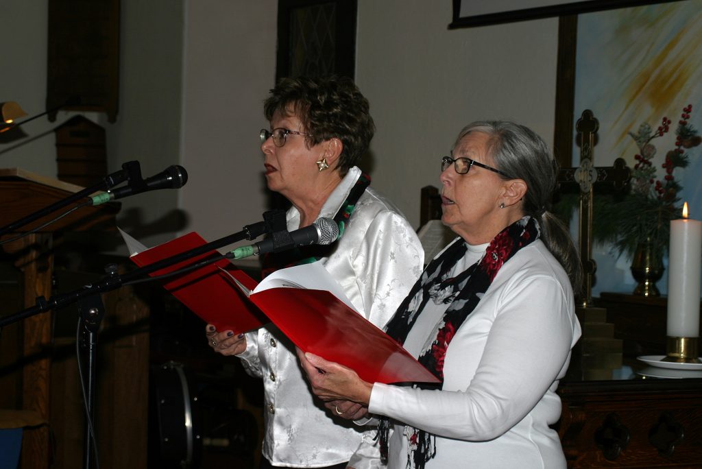 Leading the singing in Fitzroy Harbour Sunday night. Photo by Jake Davies