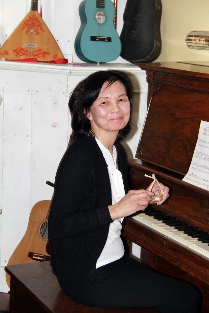 Carp's Pamela Duffield poses for a photo after her performance on the piano. Courtesy Jennifer Johnson